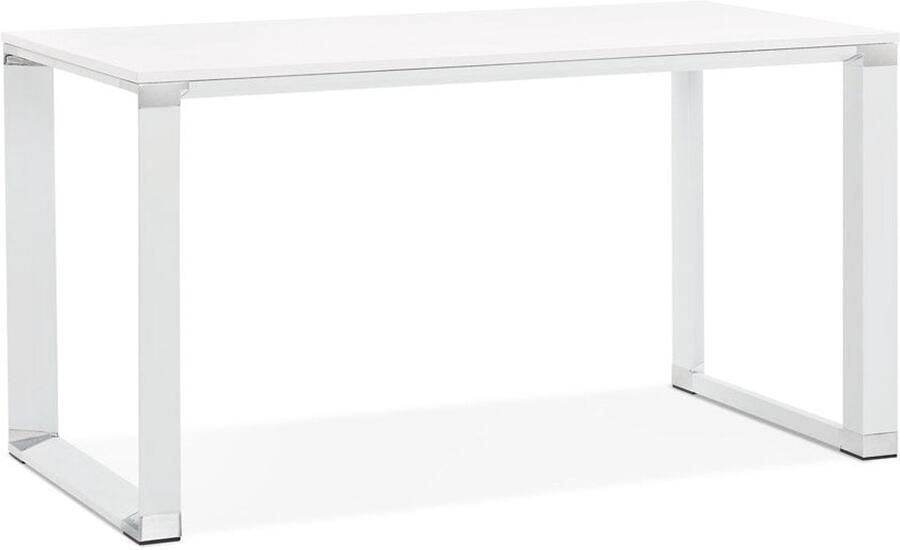 Design Bureau Compact Werkplek Eigentijds Ontwerp Wit Metaal & Hout