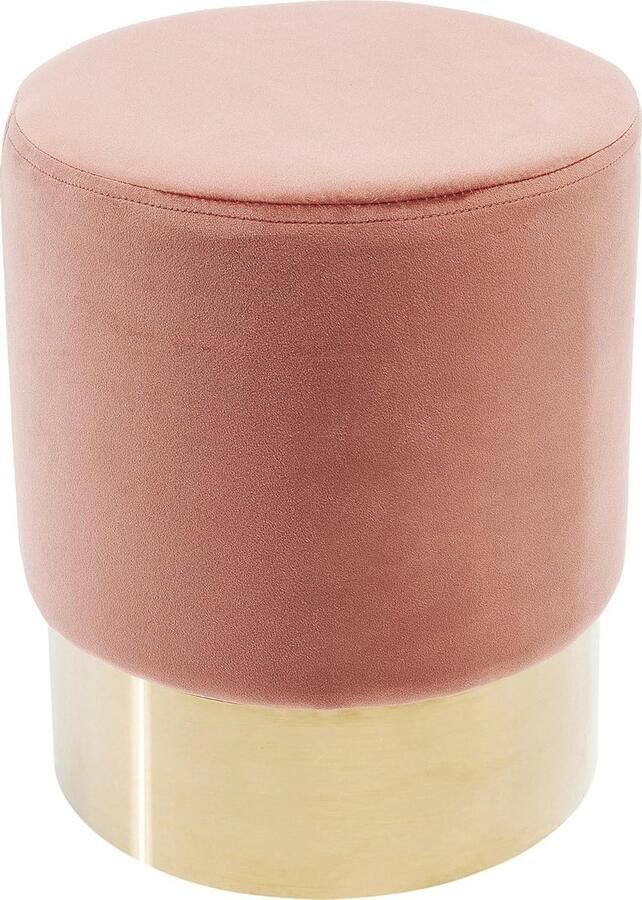 Design gestoffeerde kruk fluweel roze-goud 35 cm moderne design kruk (H-B-D) 42 x 35 x 35 cm