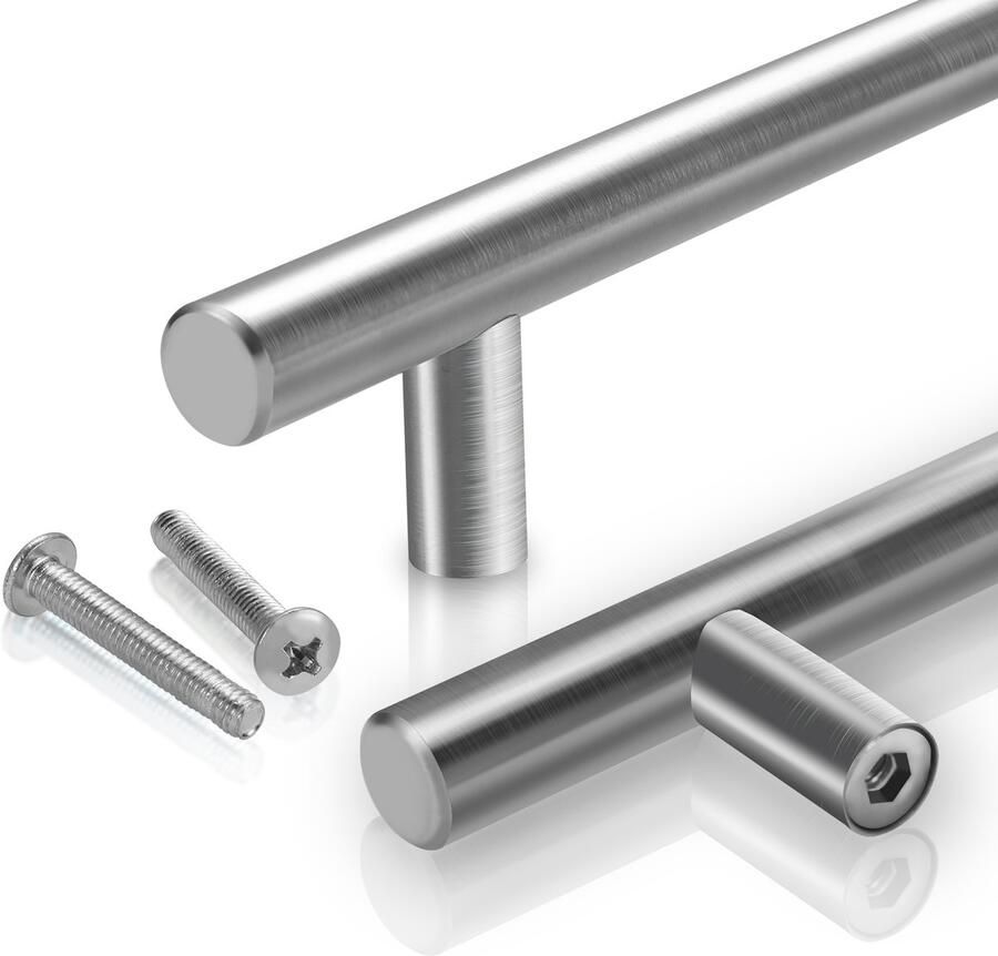 Design Handgrepen kast roestvrij staal Set van 10 Stuks 156x96x10 mm Geschikt voor Deurtjes Keukenkastjes en Badkamer Inclusief Schroeven Meubelgreep en Deurgreep