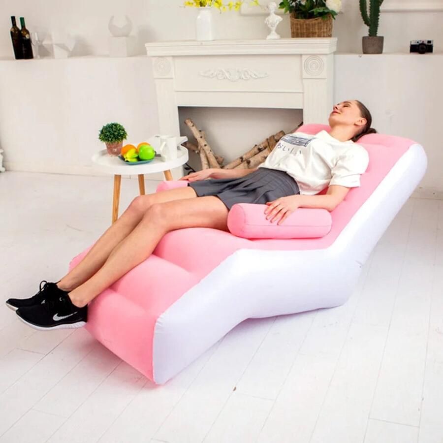 Design Inflatable S-Vormige Zitzak – Goedkope En Comfortabele Eenpersoons Bank – Ideaal Voor Woonkamer Lounge & Ontspanning – Trendy Divano Meubel
