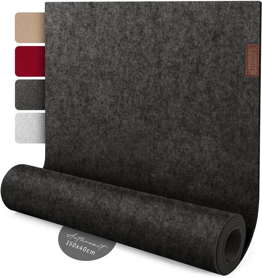 Design tafelloper Scandinavisch 150 x 40 cm Grijs Vilt