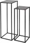 Design Zuilen industriële look DUBAI Zwart Metaal Set van 2 zuilen Pilaar Pilaren Sokkels Side tables 2 afwijkende hoogtes 22 x 22 x 60 cm 25 x 25 x 70 cm - Thumbnail 1
