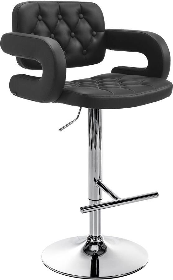 Designer Barstoel met Kunstleer Luxe Comfort Verstelbaar en Stabiliteit