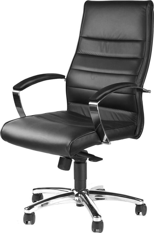 Bureaustoel designer luxe managersstoel TD Luxe 10 leer zwart ergonomisch comfort Bureaustoel