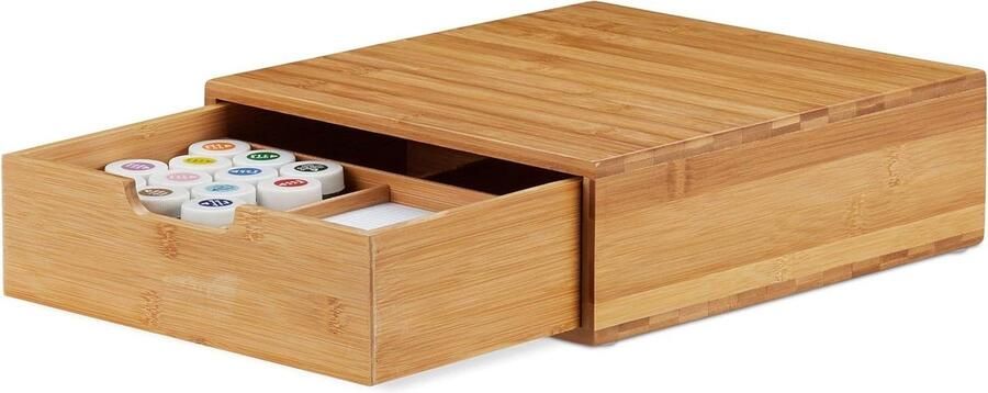 Desk organiser bamboo chest of drawers natural look storage cabinet office HBD 10 x 29.5 x 30 cm nature eco-friendly