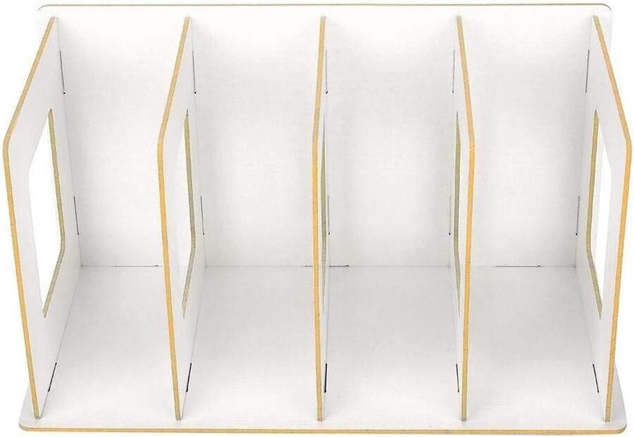 Desktop Boekenplank Rack Opslag Plank Boekenkast Thuis School Office Organisator (Warm Wit)