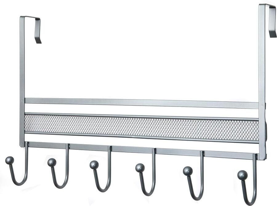 Deur Hanger Haken 6 Haak Rek Organiser Mesh Design Mat Zilver