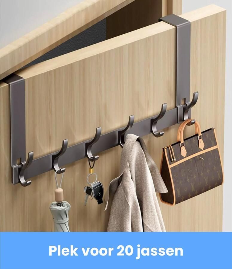 Luft Deur kapstok 12 haken RVS Hangend Kapstokken Kleer Kleding Hangers Haak Vintage Industrieel Garde robe Zwart