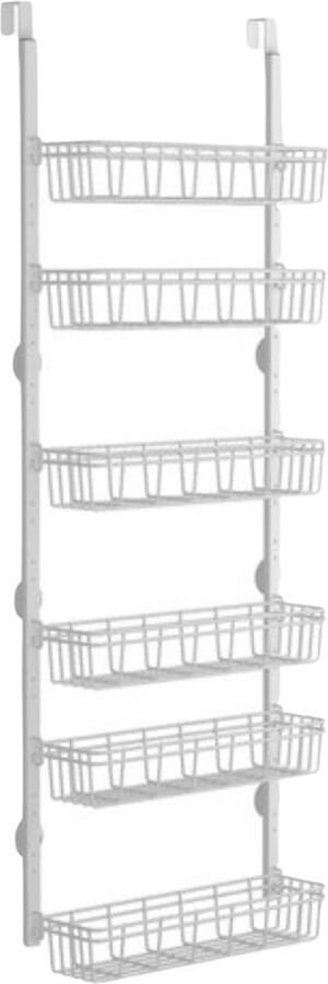 Deur Organizer Hangend Metalen Rek 6 Etages & 2 Haken Opslag voor Huishoudelijke Artikelen