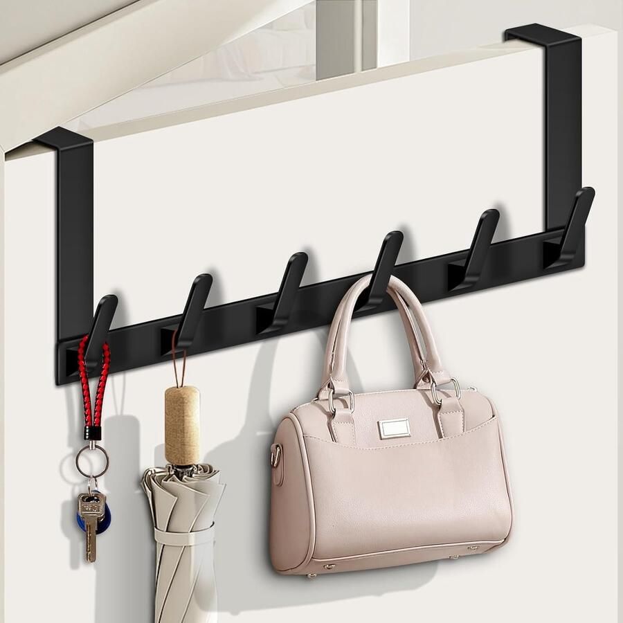 Deurgarderobe deurhaak aluminium kledinghaken deur deurkapstok om op te hangen met roestbestendig oppervlak deurhaken om op te hangen voor keuken badkamer hal - Foto 2