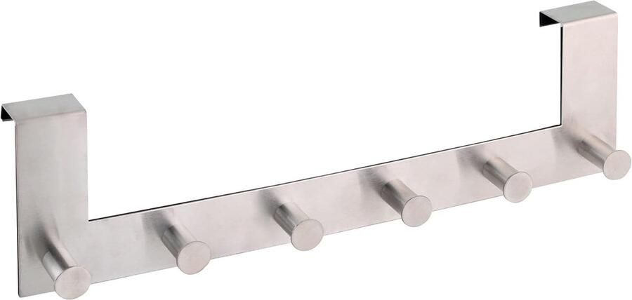 Deurgarderobe met 6 haken kledinghaken voor de deur zonder boren deurhaken voor keuken badkamer woonkamer en hal zilver