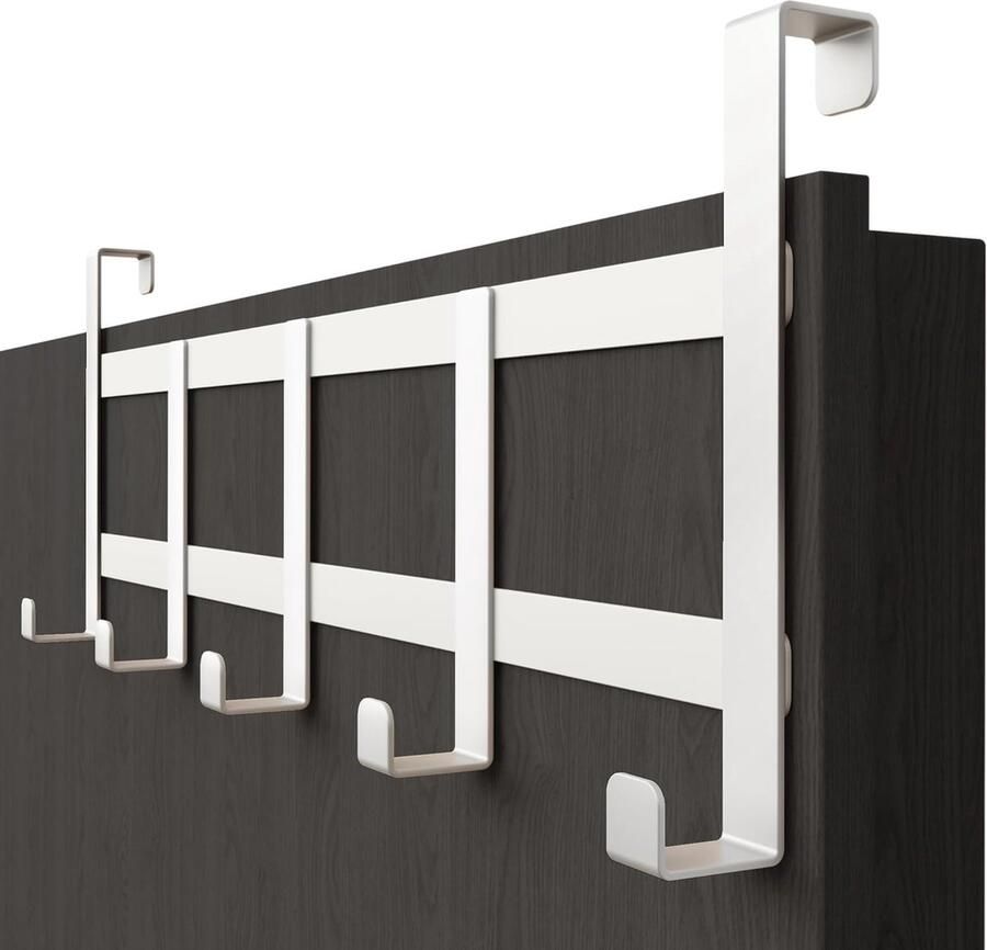 Deurgarderobe roestvrij staal witte deurkapstok om op te hangen ruimtebesparende kledinghaken voor deur universele deurhakenlijst om op te hangen stabiele deurhaken om op te hangen