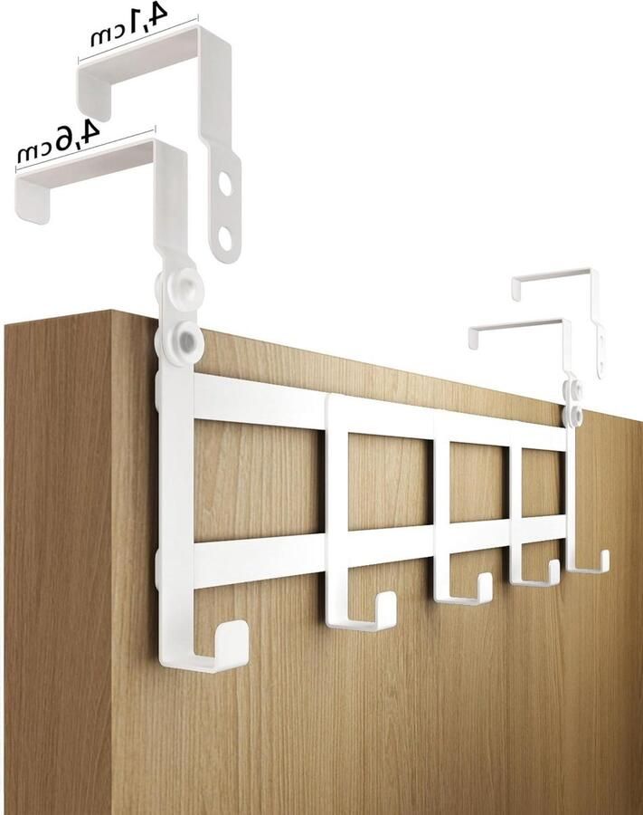 Deurgarderobe wit 41 cm + 46 cm deurkapstok XXL budget vervangbaar 41-46mm deurkapstok opdekdeur