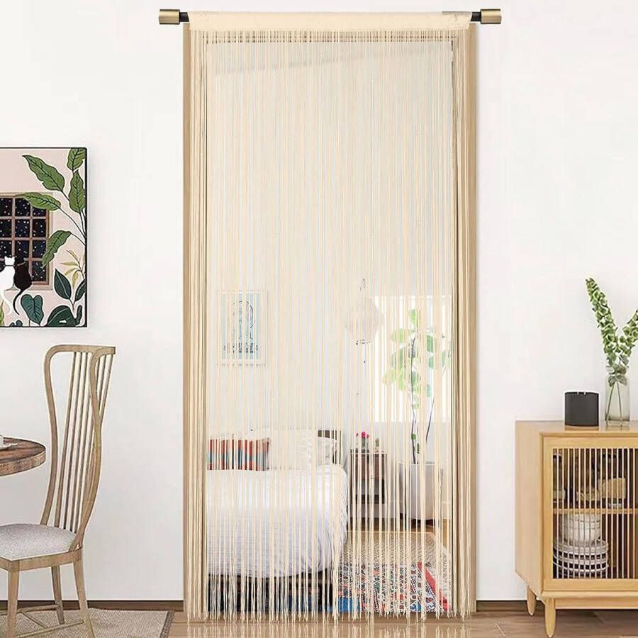 HSYLYM Door Curtain Window Curtains Door Decorations Room Divider Decorations for Room Doors Wall Cabinet Party and Furniture One-Piece Design 90 x 245 cm Beige