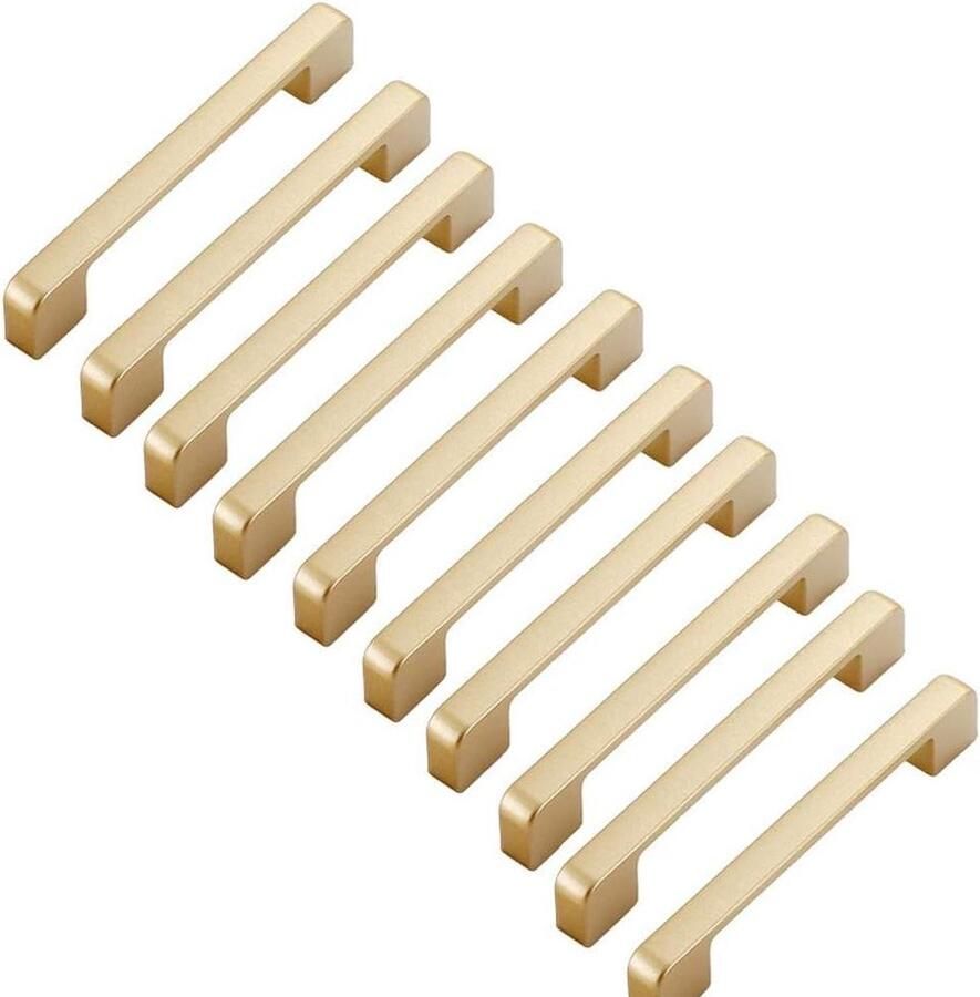 Deurgreep goudkleurig 10 stuks keukenmeubel handgreep afstand 128 mm