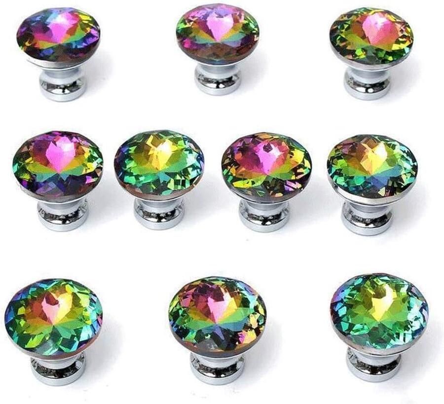 Deurgrepen kastknoppen ladenknoppen meubels deur pull handvat 10 stuks 30 mm kristallen zinklegering basis kleur Europese stijl voor thuis kantoor DIY