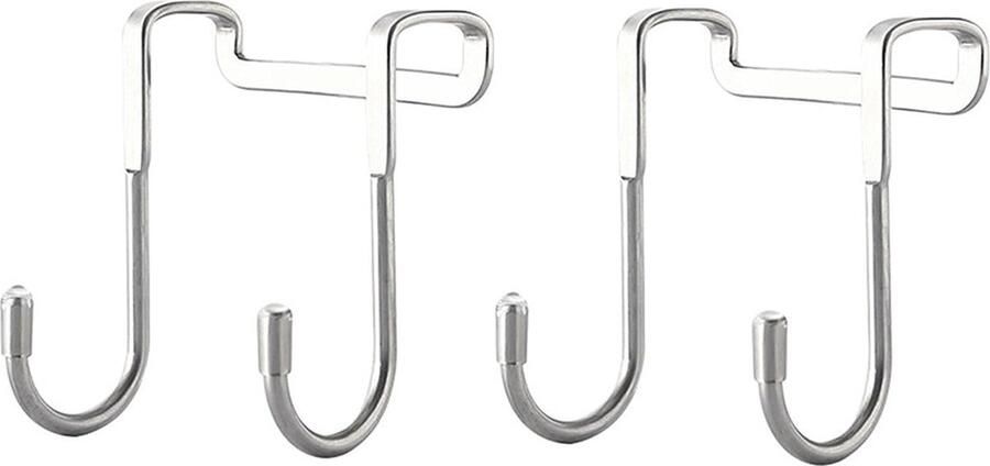 Deurhaak 2 Stuk RVS Deurhanger Ophanghaken Badkamerhaken Kledinghaak Kapstok Over de deur Handoek haak Deurkapstok Wandkapstok dubbele haak