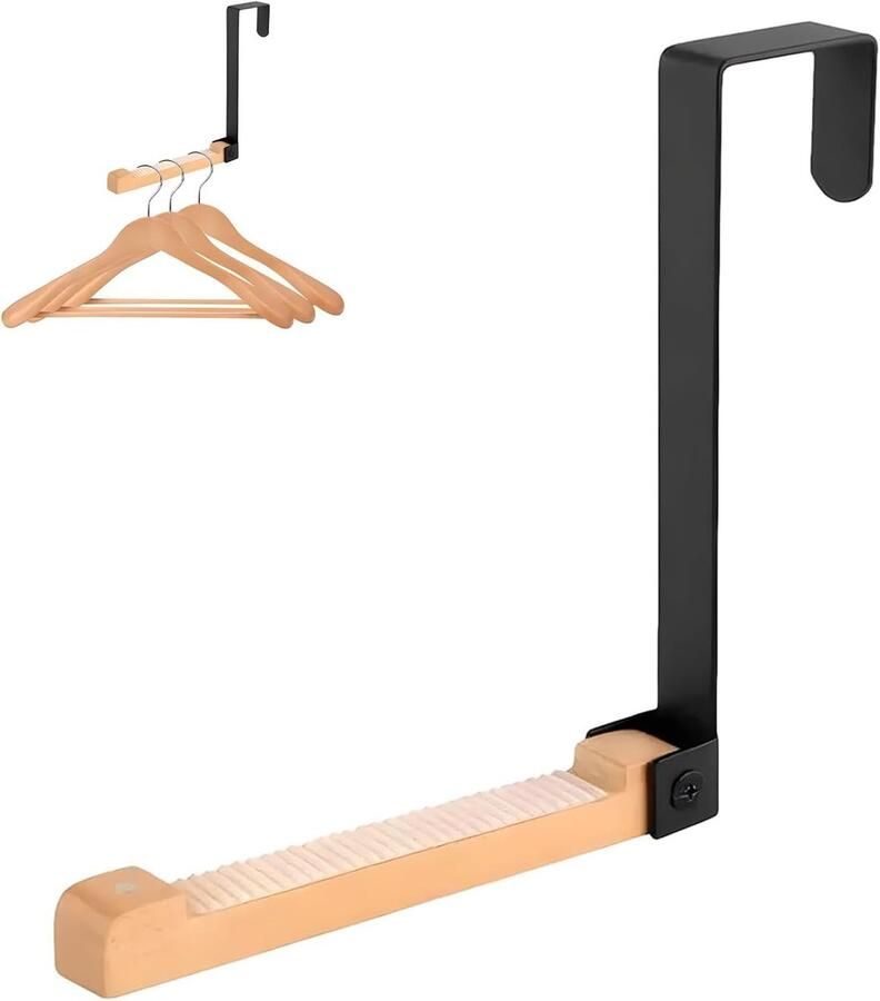 Deurhaak klaphaak deurhanger zonder boren deurkapstok om op te hangen kledinghaken deurhaken binnenkant zwart wit zwart