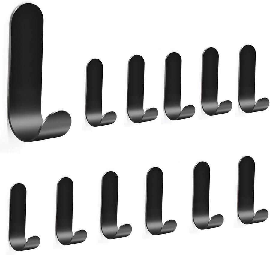 Deurhaak RVS Set 12 Stuks Ophanghaken Kapstok Badkamer haak Keuken Haak Jashaak Kapstokken Deurhaken over Deur Deurhaak Ophanghaak Deur Haken Kapstokhaak Kapstok Over de deur Handoek haak Badkamer haak Keuken haa