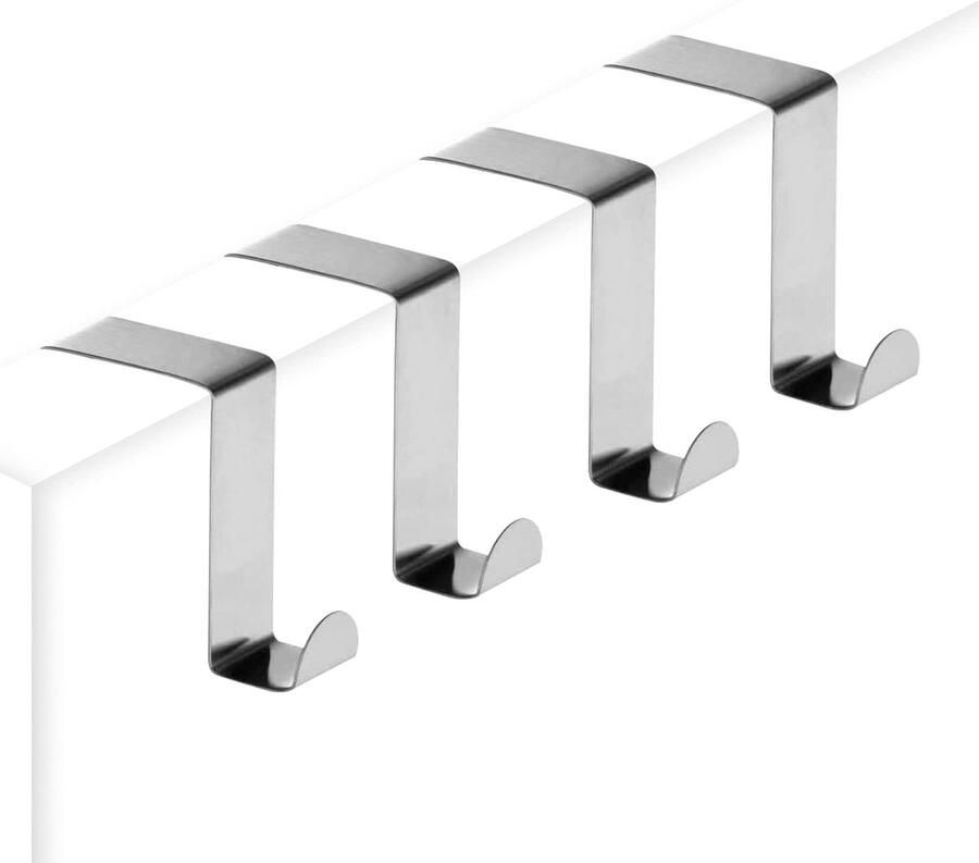 Deurhaak RVS Set Ophanghaak voor Kapstok en Badkamer 4 Stuks Roestvrijstaal