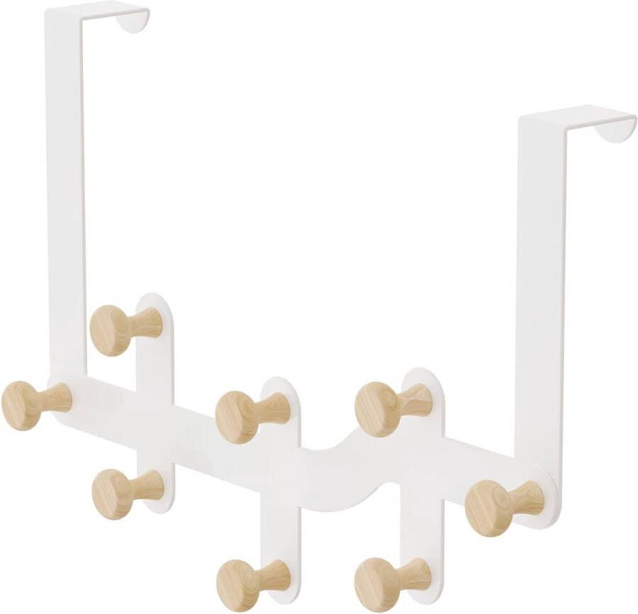 Deurhaak wit deurhaak om op te hangen witte kledinghaak deur deurkapstok zonder boren deurhaaklijst met 8 haken haak deur voor 3-4 5 cm dikke deuren om mantels hoeden en jassen op