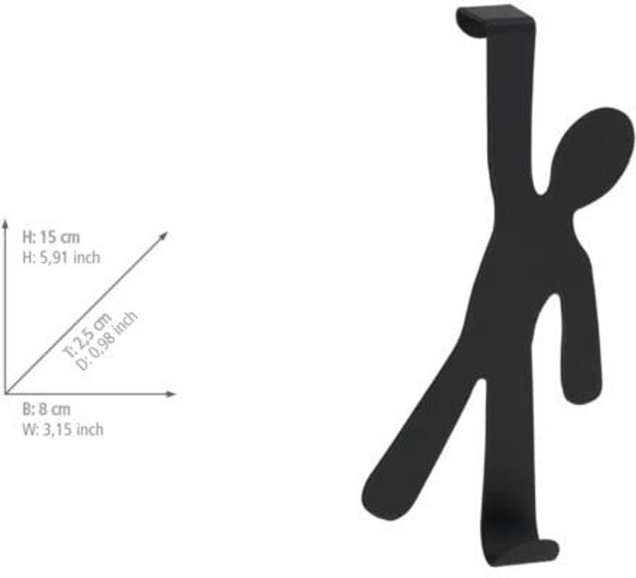 Deurhaak Zwart Ruimtebesparende Kapstok Haken voor Thuis