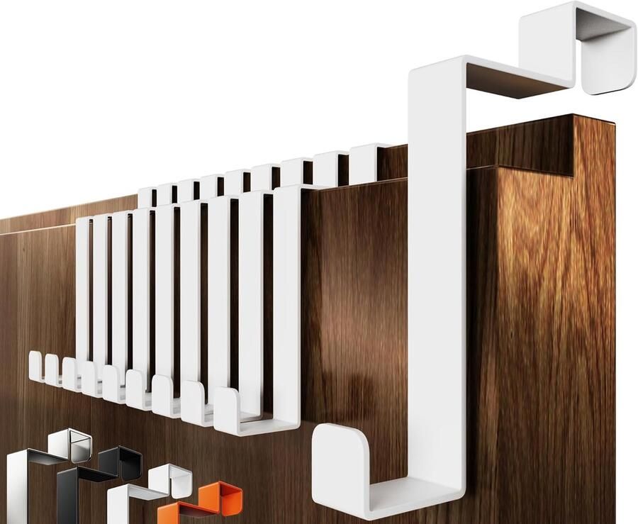 Deurhaken om op te hangen 10-delige set Witte kledinghaken Binnendeur als deurkapstok Aan vouwdeur Handdoekhouder binnendeur Achterkant deurhaak