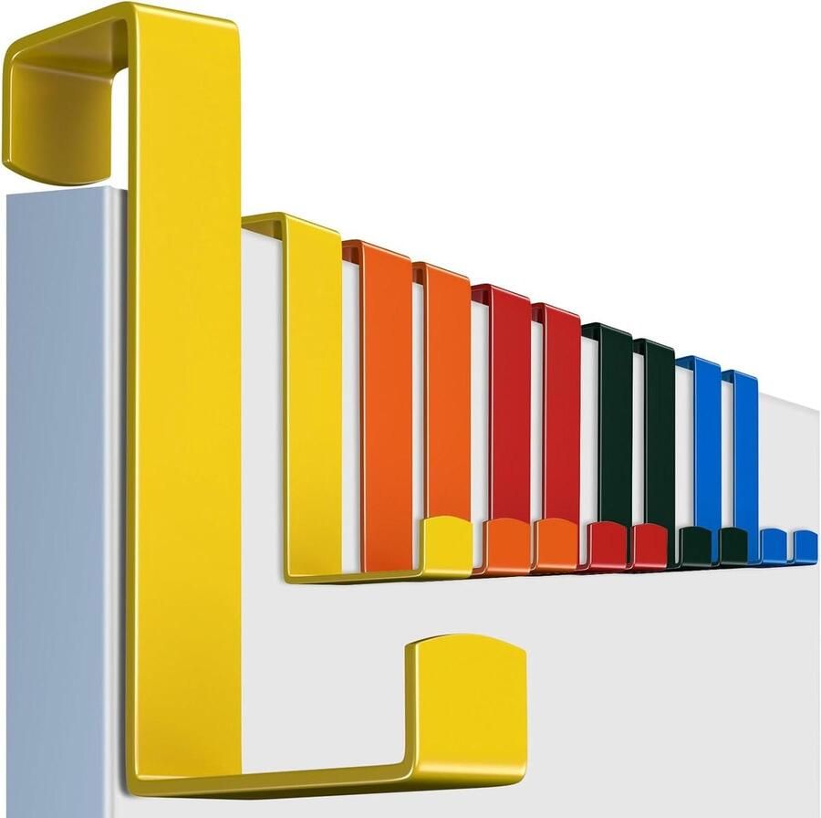 Deurhaken op te hangen set van 10 roestvrij staal kledinghaken 2-zijdig bruikbaar deurkapstok garderobe kleurrijk extra stevig deurkapstok opdekdeur