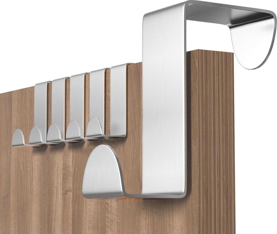 Deurhaken roestvrij staal kapstokhaken overdeurhaak slaapkamer badkamer keuken kledingkast zilver