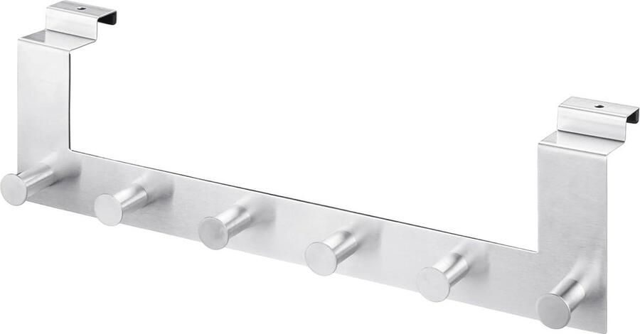 Deurhaken roestvrij staal voor handdoekhouder kledinghaak keuken hal garderobe deurkapstok met spons zilverkleurig