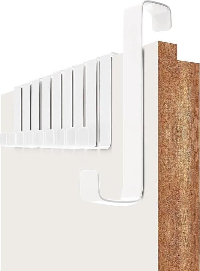 Deurhaken set van 10 stuks witte deurhaken om op te hangen roestvrij staal universele deurkapstok om op te hangen robuuste kledinghaken voor deur deurhakenlijst om op te hangen