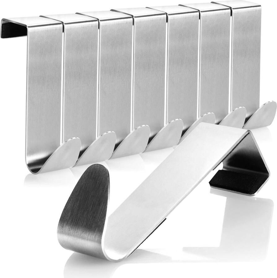 Deurhaken van RVS kledinghaken met schuimbescherming kapstokhaken voor kastdeuren en kamerdeuren 7 5 cm (08 stuks roestvrij staal gewatteerd)