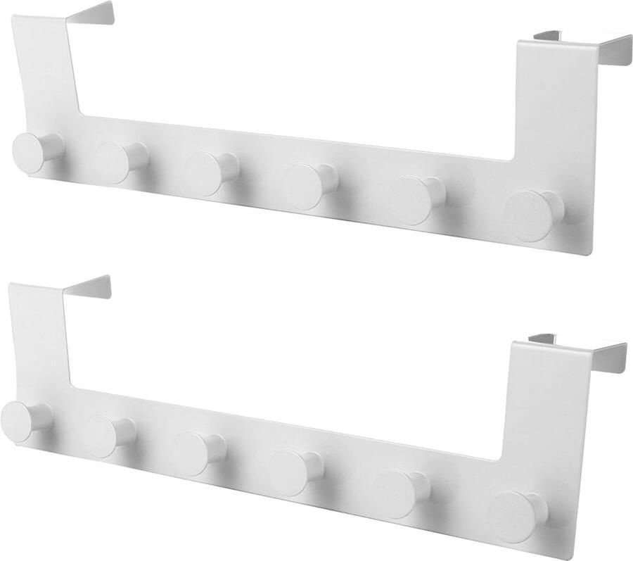 Deurhaken Wit 2 Stuks Roestvrij Stalen Kledinghaken 39 5 x 11 x 4 5 cm Geschikt voor Deur Hangende Kapstok - Foto 2