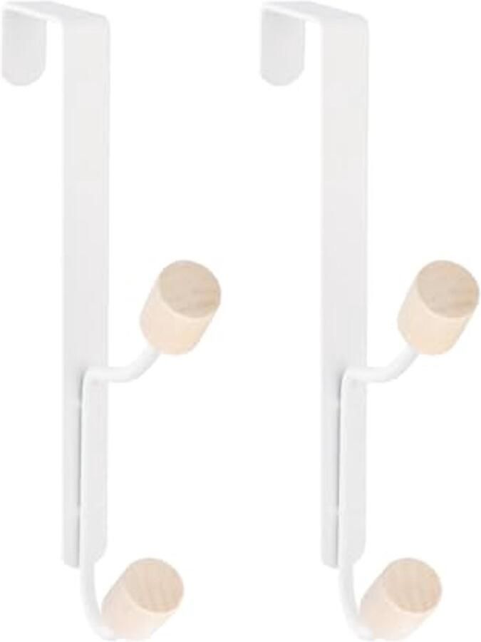 Deurhaken zonder boren 2 stevige haken voor handdoeken en kleding Robuuste kapstokhaken in wit