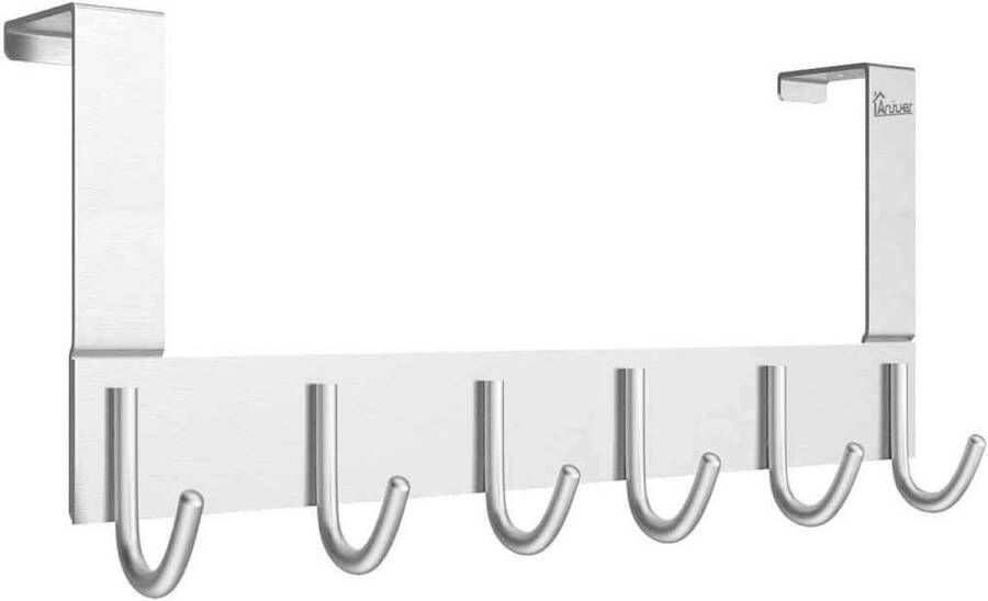 Deurhanger 6 haken deurhanger aluminiumlegering L 40 x B 4 5 x H 11 cm