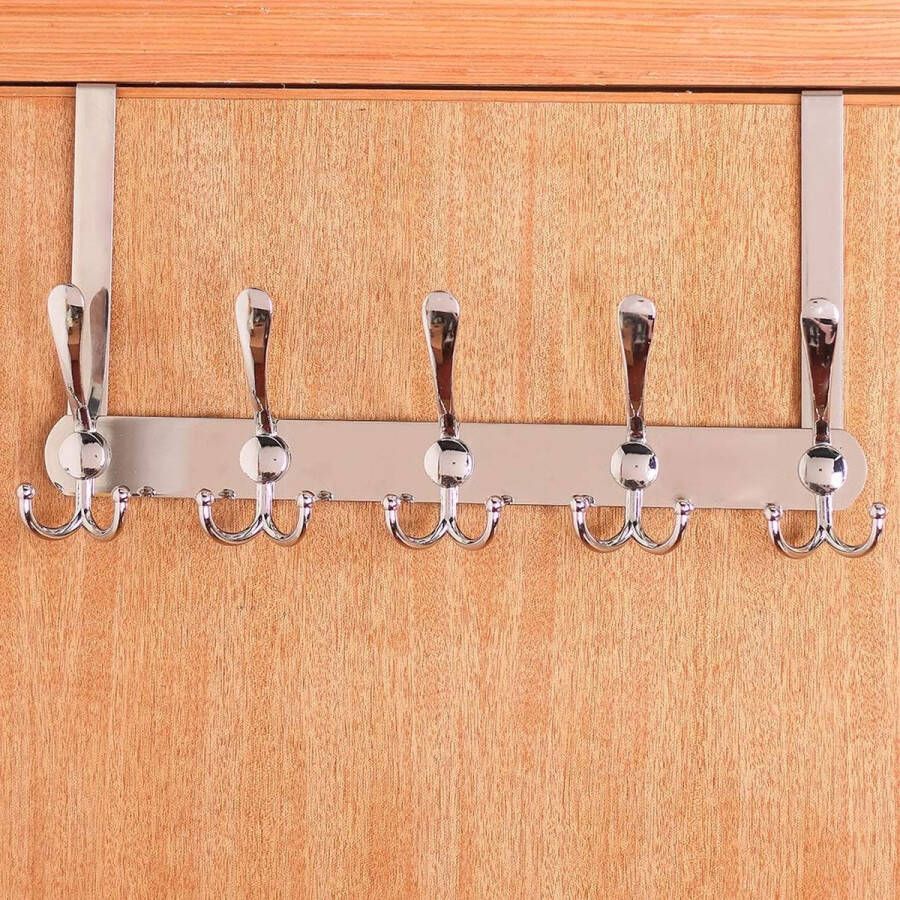 Deurhanger over deurhaken hanger deurhangers voor slaapkamers roestvrijstalen haken over deurkaphaken (zilver 1 stuk)