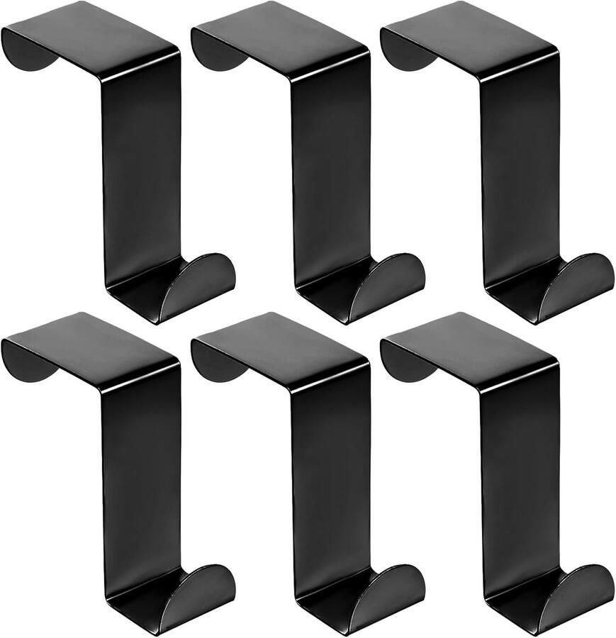 Deurhanger roestvrij stalen deurhaken bladdiepte 4 cm metalen kerstkrans hanger stevige kapstokhaken deurkast kledingkast hangende kleding zwart