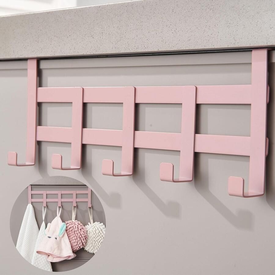 Deurhanger voor Kinderen Roze Kapstok Kledinghaak Binnenkant Deur Garderobe Deurhakenlijst Deurhanger