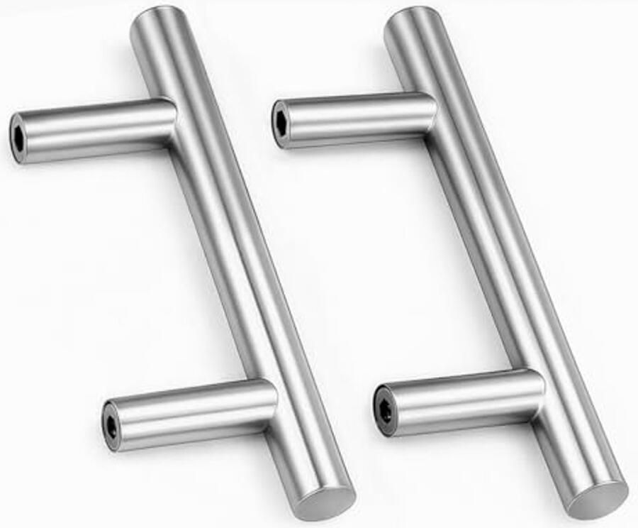 Deurhendels RVS 64mm met schroeven Set van 2 voor keuken en kast