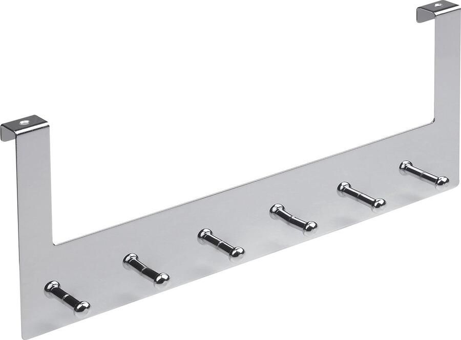 Deurkapstok 300 mm Verchroomd met 6 Haken Praktische Oplossing voor Murhuishoudens