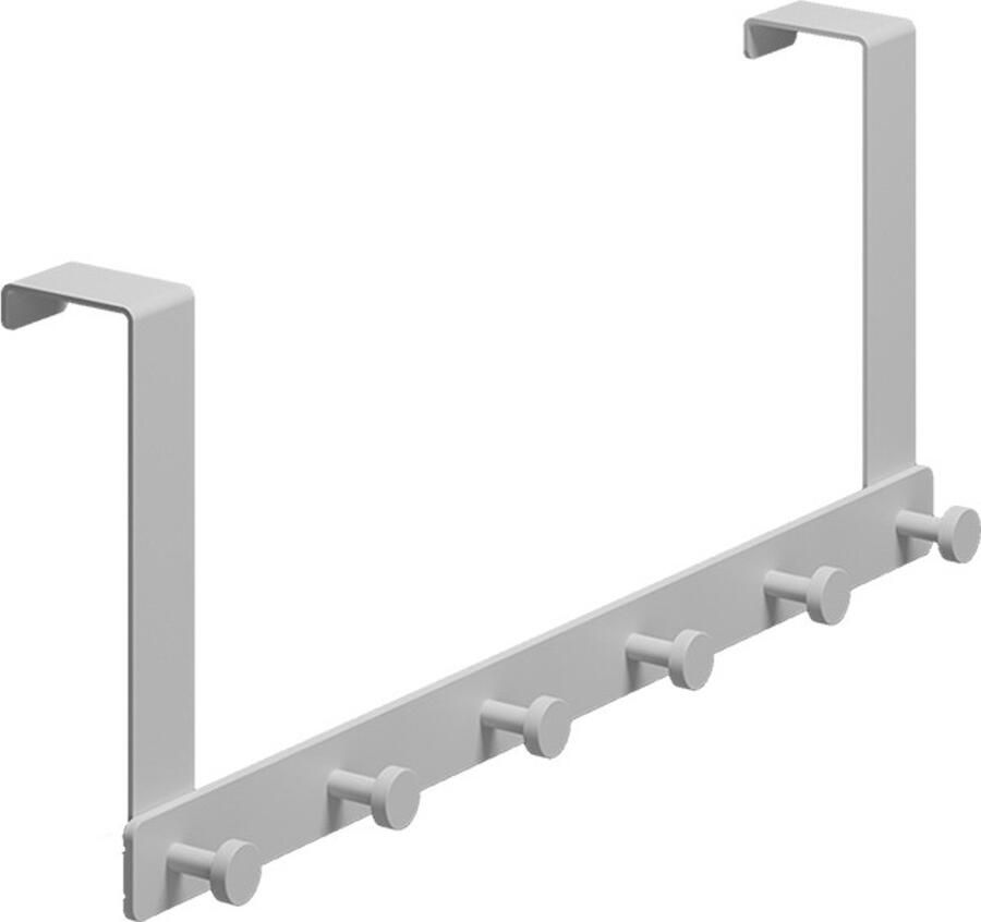 Deurkapstok Deurhaak Deurhanger Deur kapstok hangend wit Ophanghaak kapstok deurhanger 6 haken Eenvoudig te installeren Voor het ophangen van handdoeken jassen tassen Geschikt voor badkamer slaapkamer keuken 44*18cm Ruimte a