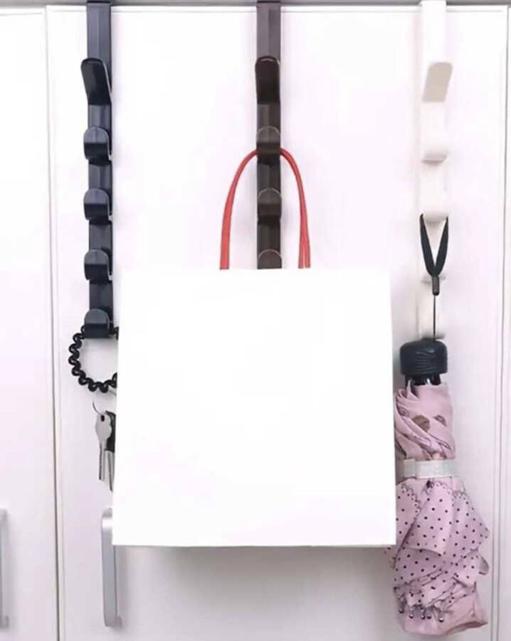 Deurkapstok Deurhanger Kledinghanger Deurhaak Kapstok Hangende Kapstok Kleding&jassen Ophangen Kapstokken met 5 haken