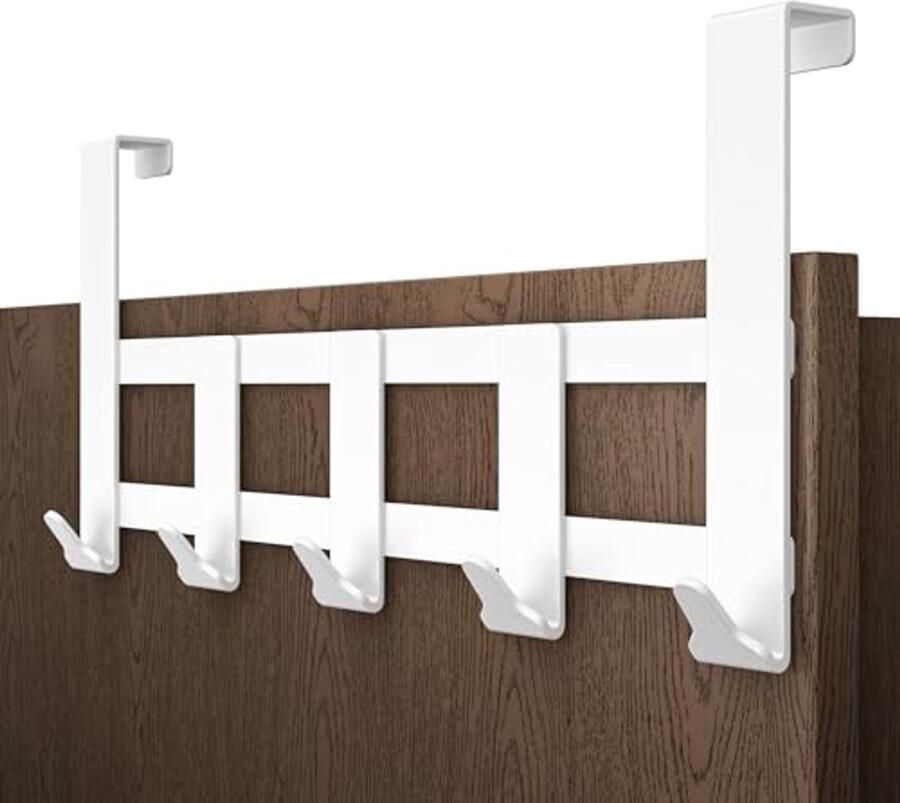Deurkapstok met 5 Haken Roestvrij Staal Hoge Draagkracht en Ruimtebesparend Design