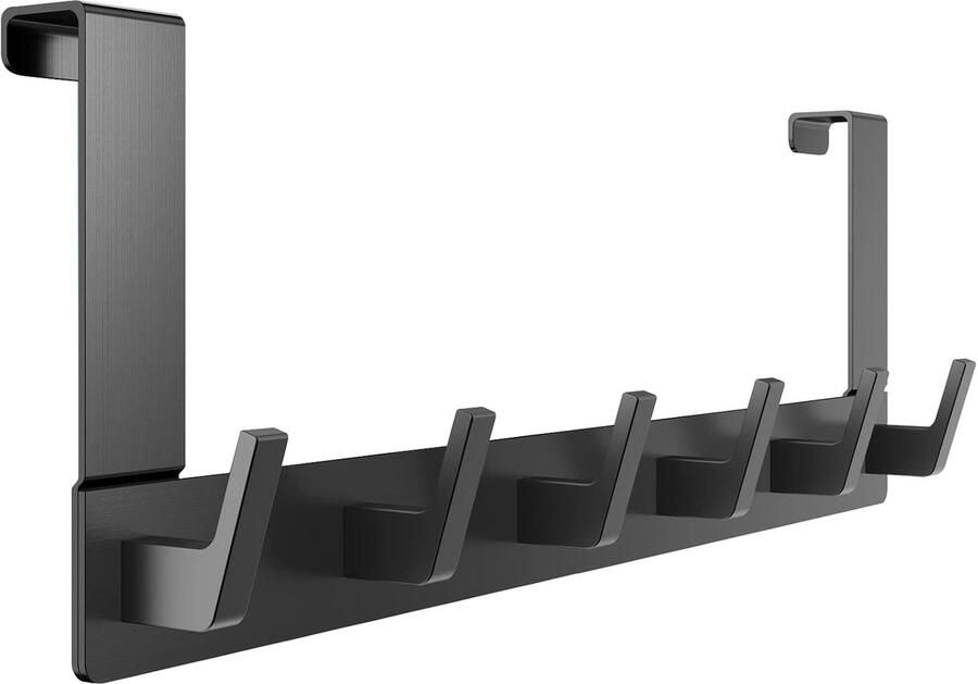 Deurkapstok met 6 haken Deurhaken om op te hangen Kledinghaak Deur voor Badkamerdeur Haakrail Moderne Deurhanger Handdoekhouder Deur Badkamer Jashouder Deur