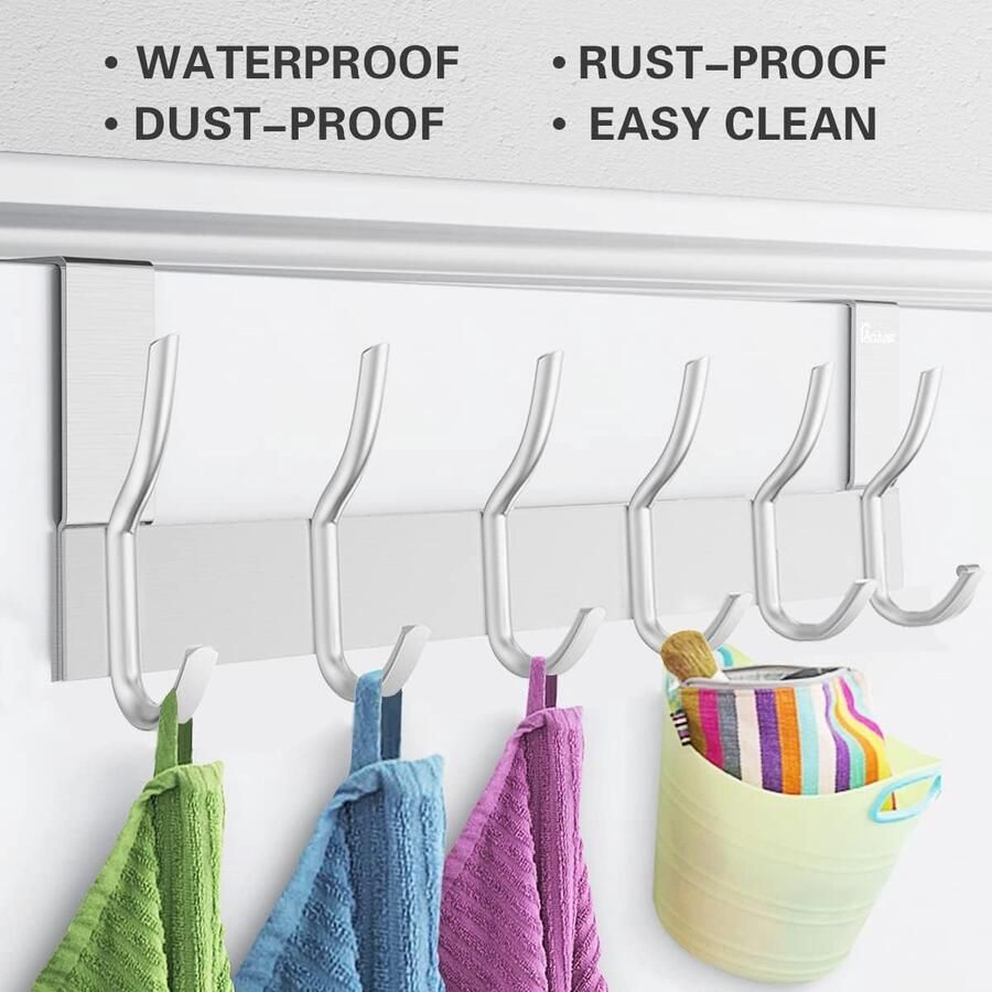 Deurkapstok met 6 haken deurhaken om op te hangen kledinghaken deur voor badkamer deurhakenlijst moderne deurhanger