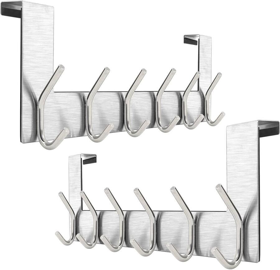 Deurkapstok met 6 haken ideaal voor jassen en handdoeken 1 stuk