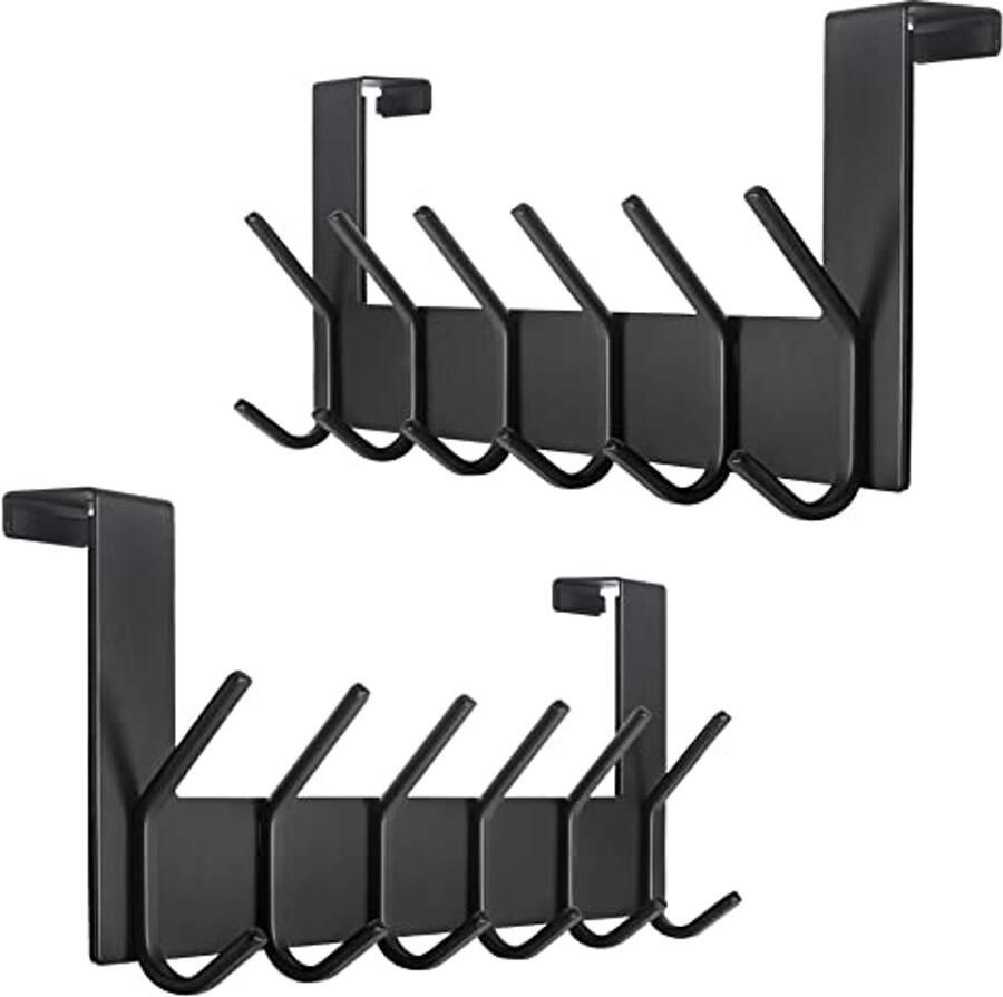 Deurkapstok met 6 haken voor thuis en kantoor – zonder boren geschikt voor elke ruimte