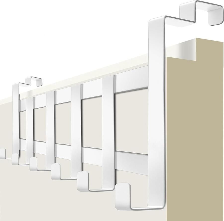 Deurkapstok om op te hangen binnenin wit deurkapstok voor achterzijde deur met antislip- en vilten pads ruimtebesparende deurhaken als kledinghaak voor deur binnen