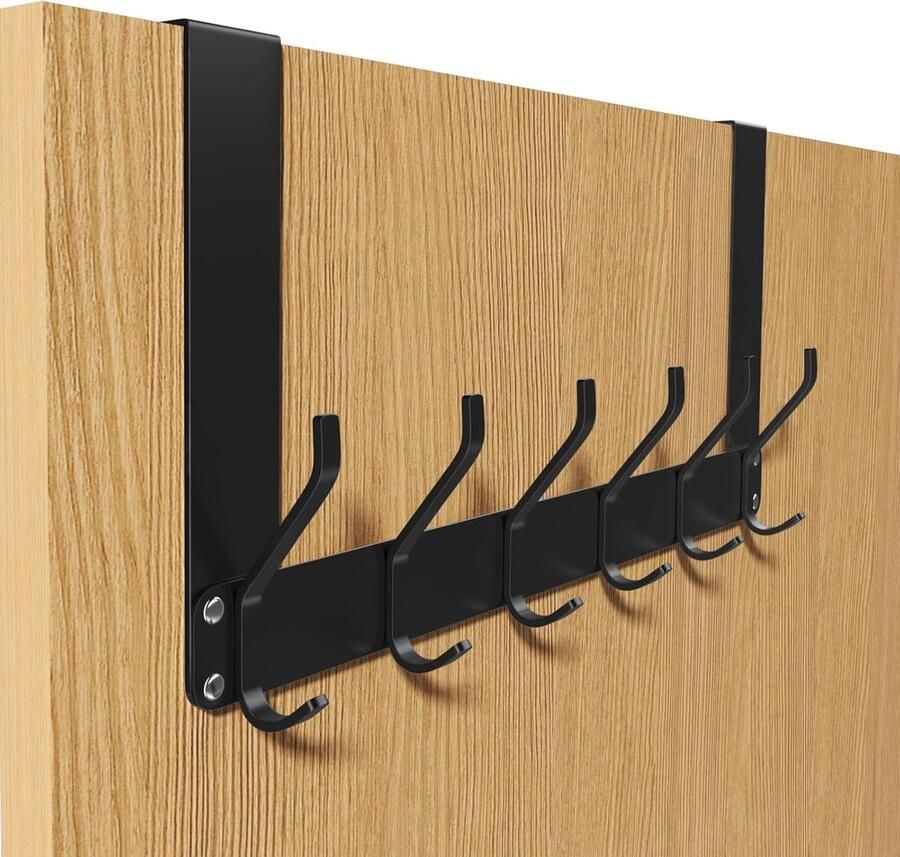 Deurkapstok om op te hangen deurhaak om op te hangen roestvrij staal dubbele haken kledinghaak deur met vilten kussenbescherming voor deursponningen tot 2 1 cm