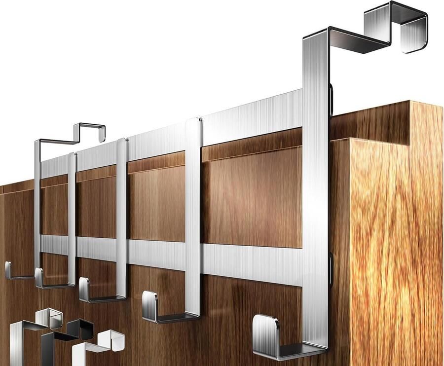 Deurkapstok om op te hangen roestvrij staal deurkapstok voor achterzijde deur antislip- en vilten pads ruimtebesparende deurhaken als kledinghaak binnen